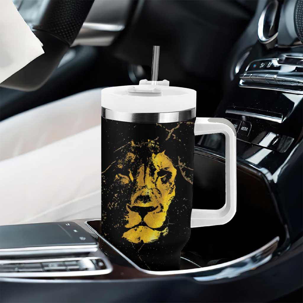 Reggae King Marley Tumbler With Handle Gold Lion