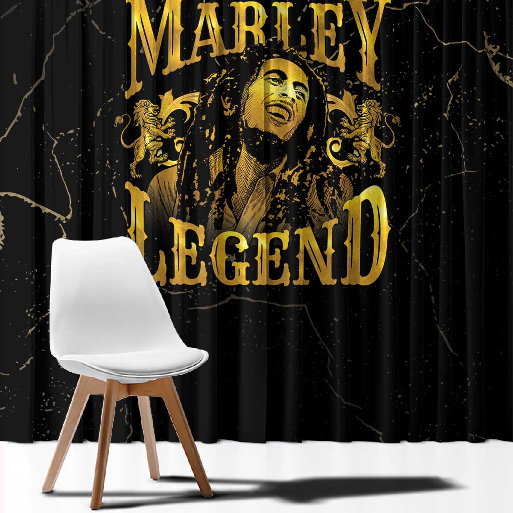 Reggae King Marley Window Curtain Gold Lion
