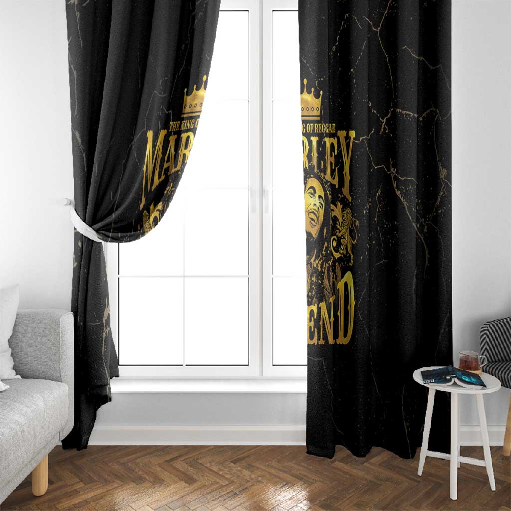 Reggae King Marley Window Curtain Gold Lion