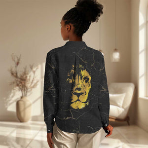 Reggae King Marley Women Casual Shirt Gold Lion LT05