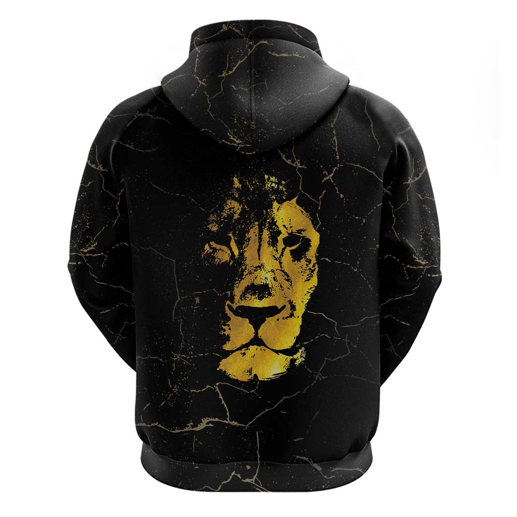 Reggae King Marley Zip Hoodie Gold Lion