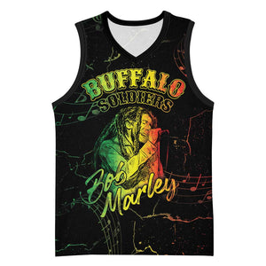 Reggae King Buffalo Soldier Basketball Jersey Honoring The Legend - African Pride
