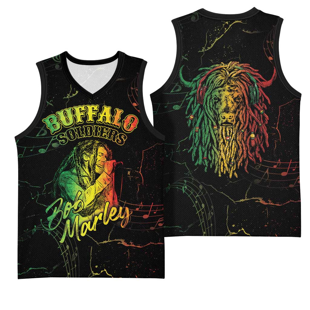 Reggae King Buffalo Soldier Basketball Jersey Honoring The Legend - African Pride