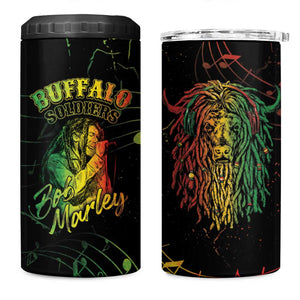 Reggae King Buffalo Soldier 4 in 1 Can Cooler Tumbler Honoring The Legend