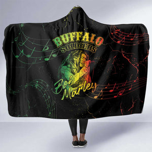 Reggae King Buffalo Soldier Hooded Blanket Honoring The Legend