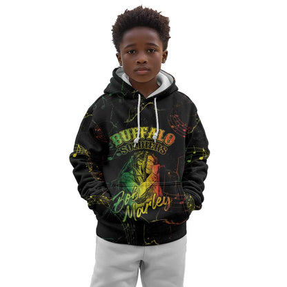 Reggae King Buffalo Soldier Kid Hoodie Honoring The Legend