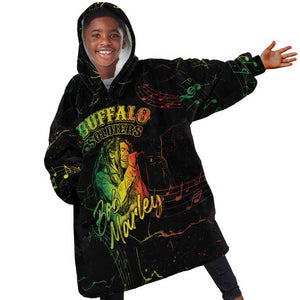 Reggae King Buffalo Soldier Kid Wearable Blanket Hoodie Honoring The Legend