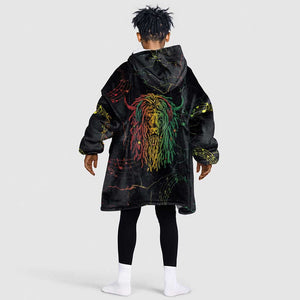 Reggae King Buffalo Soldier Kid Wearable Blanket Hoodie Honoring The Legend