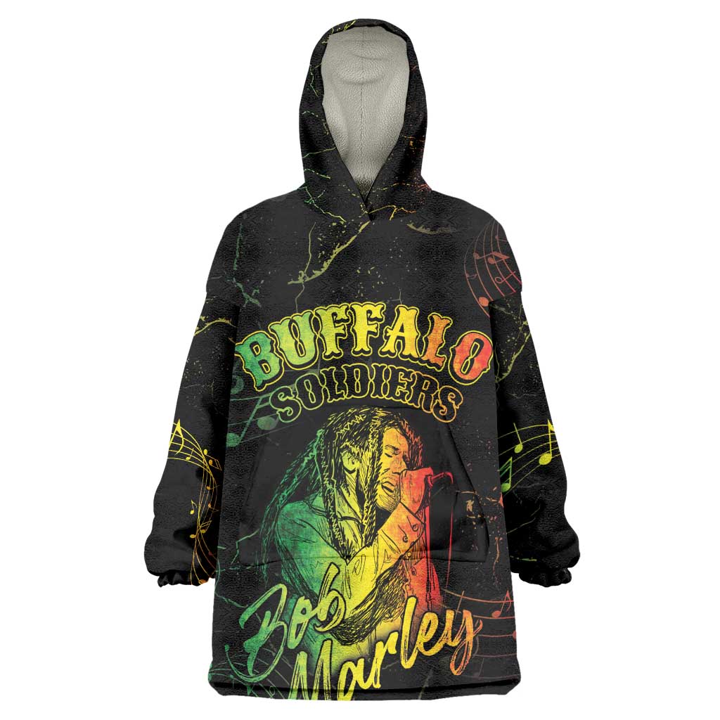 Reggae King Buffalo Soldier Kid Wearable Blanket Hoodie Honoring The Legend