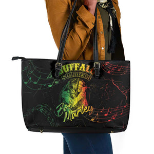 Reggae King Buffalo Soldier Leather Tote Bag Honoring The Legend
