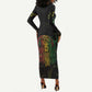 Reggae King Buffalo Soldier Long Sleeve Bodycon Dress Honoring The Legend LT05