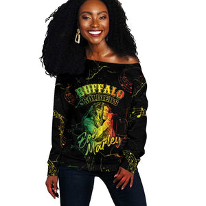 Reggae King Buffalo Soldier Off Shoulder Sweater Honoring The Legend
