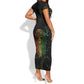Reggae King Buffalo Soldier Short Sleeve Bodycon Dress Honoring The Legend LT05