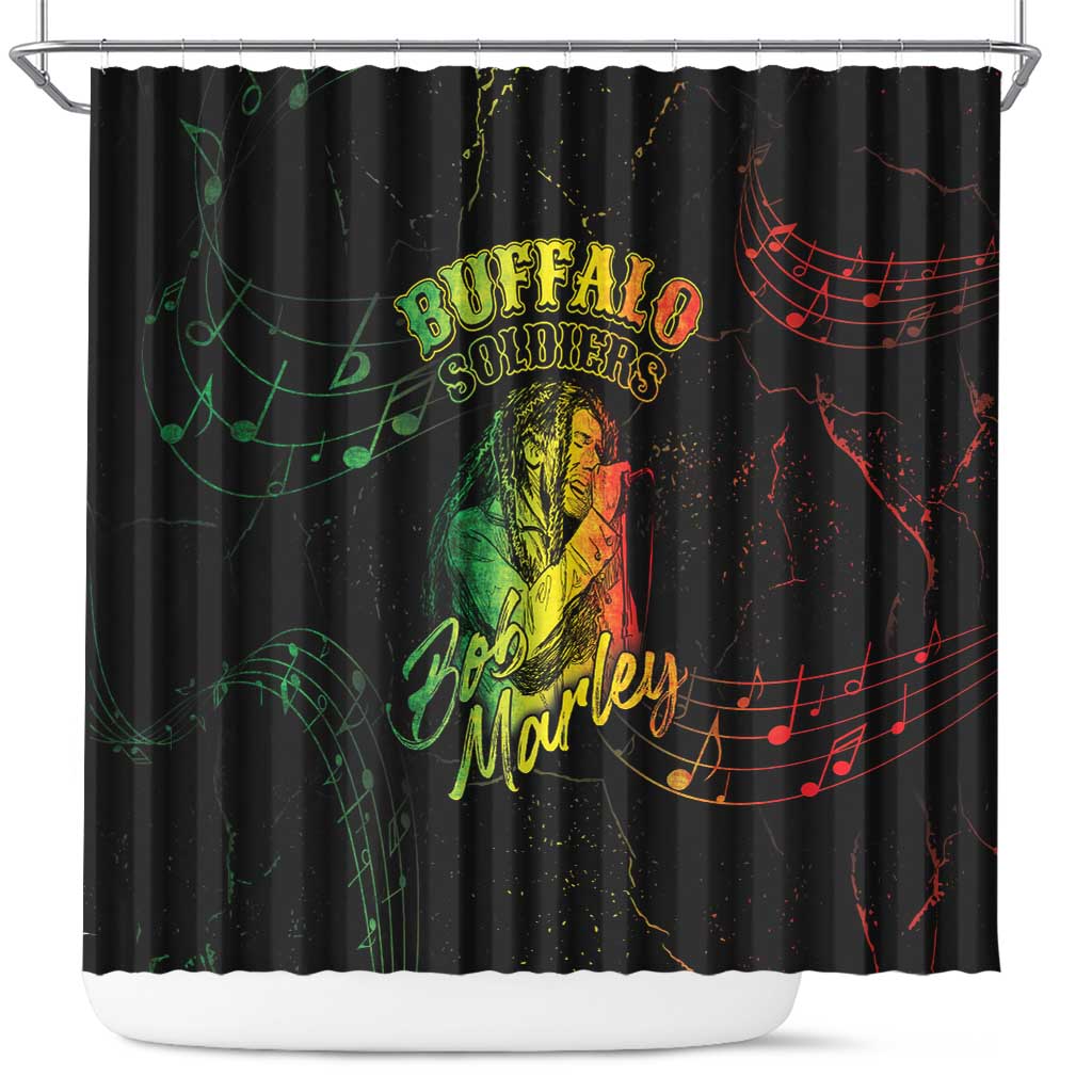 Reggae King Buffalo Soldier Shower Curtain Honoring The Legend