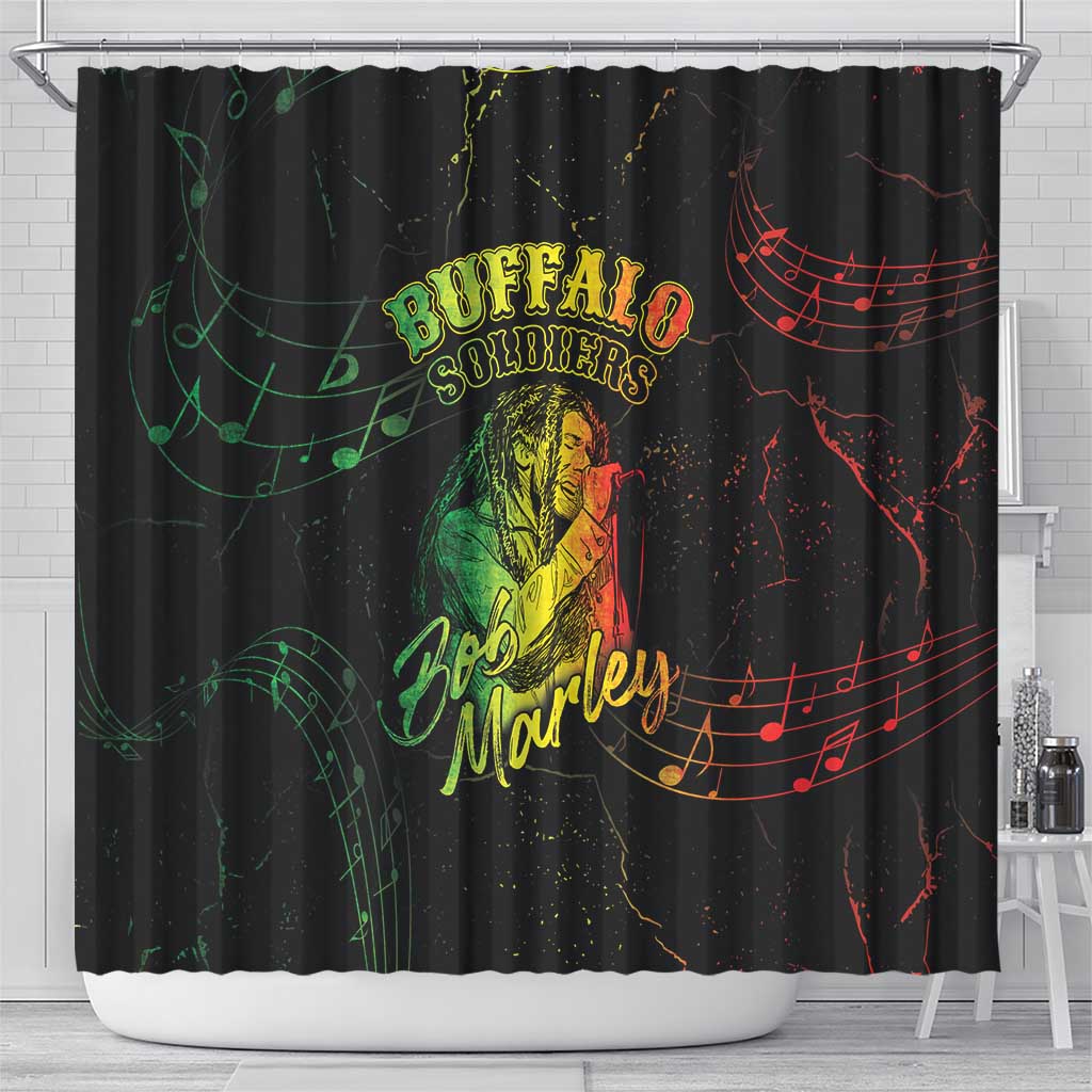 Reggae King Buffalo Soldier Shower Curtain Honoring The Legend