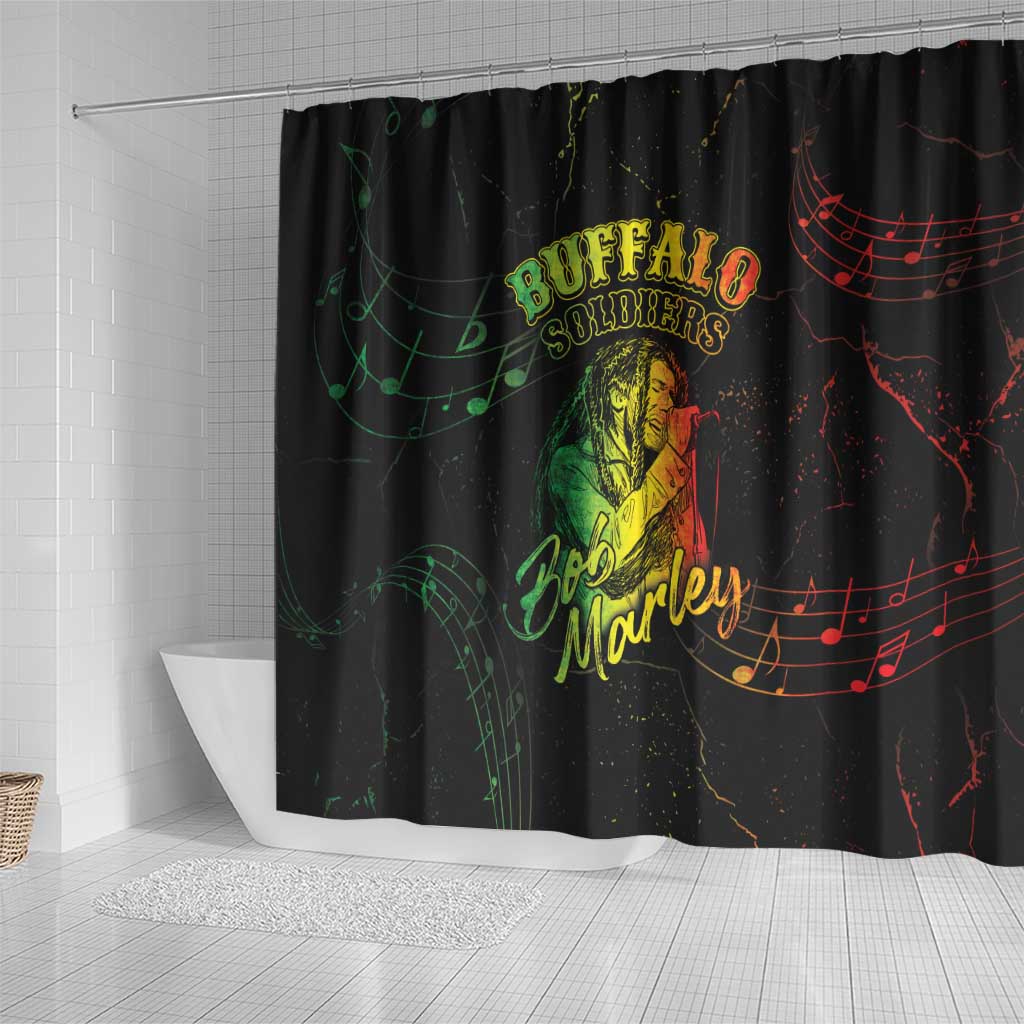 Reggae King Buffalo Soldier Shower Curtain Honoring The Legend