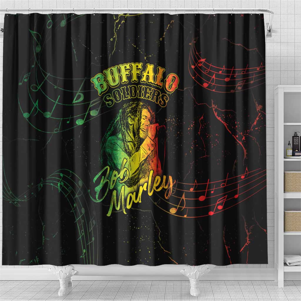 Reggae King Buffalo Soldier Shower Curtain Honoring The Legend
