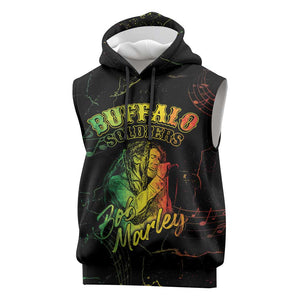 Reggae King Buffalo Soldier Sleeveless Hoodie Honoring The Legend - African Pride