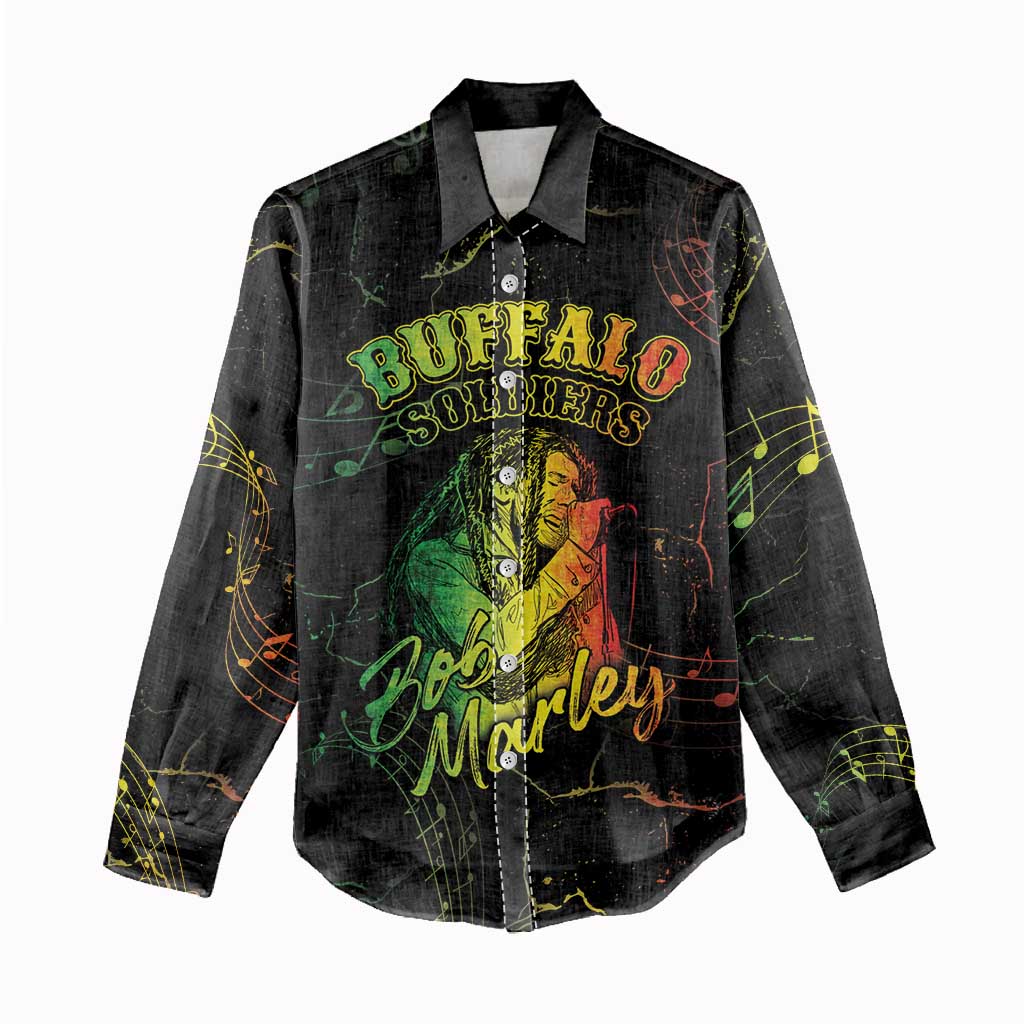 Reggae King Buffalo Soldier Women Casual Shirt Honoring The Legend LT05