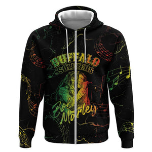 Reggae King Buffalo Soldier Zip Hoodie Honoring The Legend