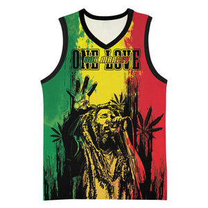 Legend Bob Personalized Basketball Jersey Reggae Grunge - African Pride