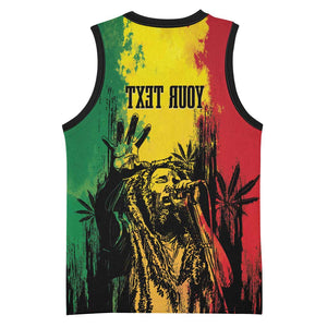 Legend Bob Personalized Basketball Jersey Reggae Grunge - African Pride