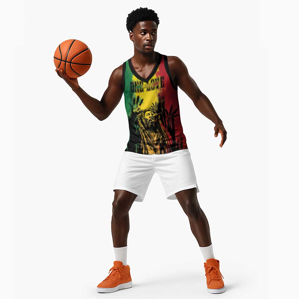 Legend Bob Personalized Basketball Jersey Reggae Grunge - African Pride