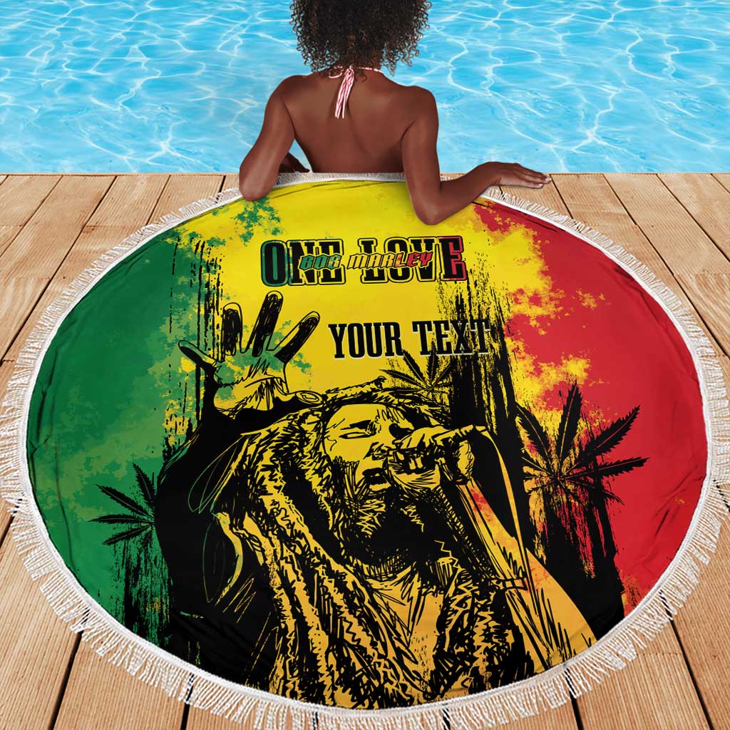 Legend Bob Personalized Beach Blanket Reggae Grunge