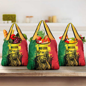 Legend Bob Personalized Grocery Bag Reggae Grunge