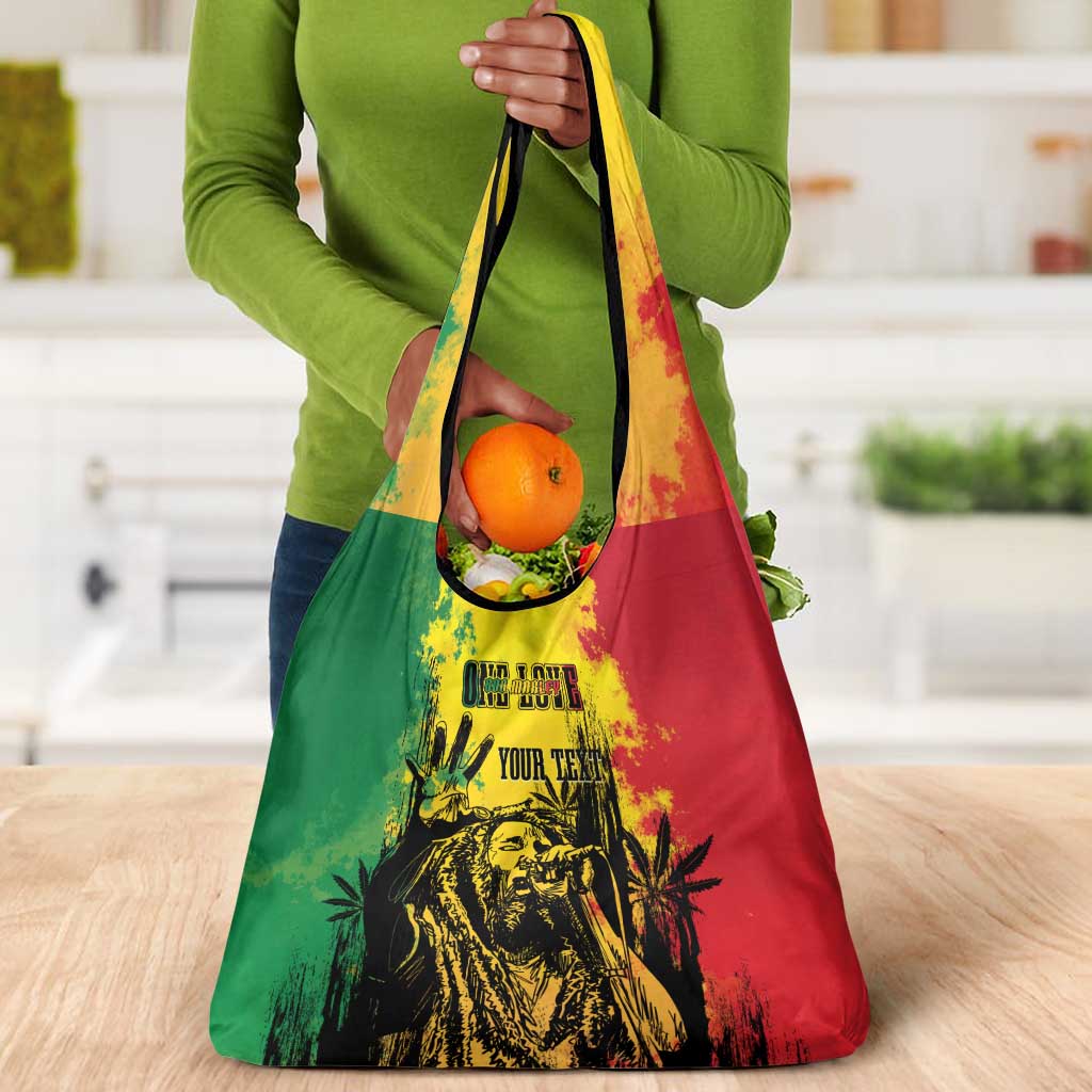 Legend Bob Personalized Grocery Bag Reggae Grunge