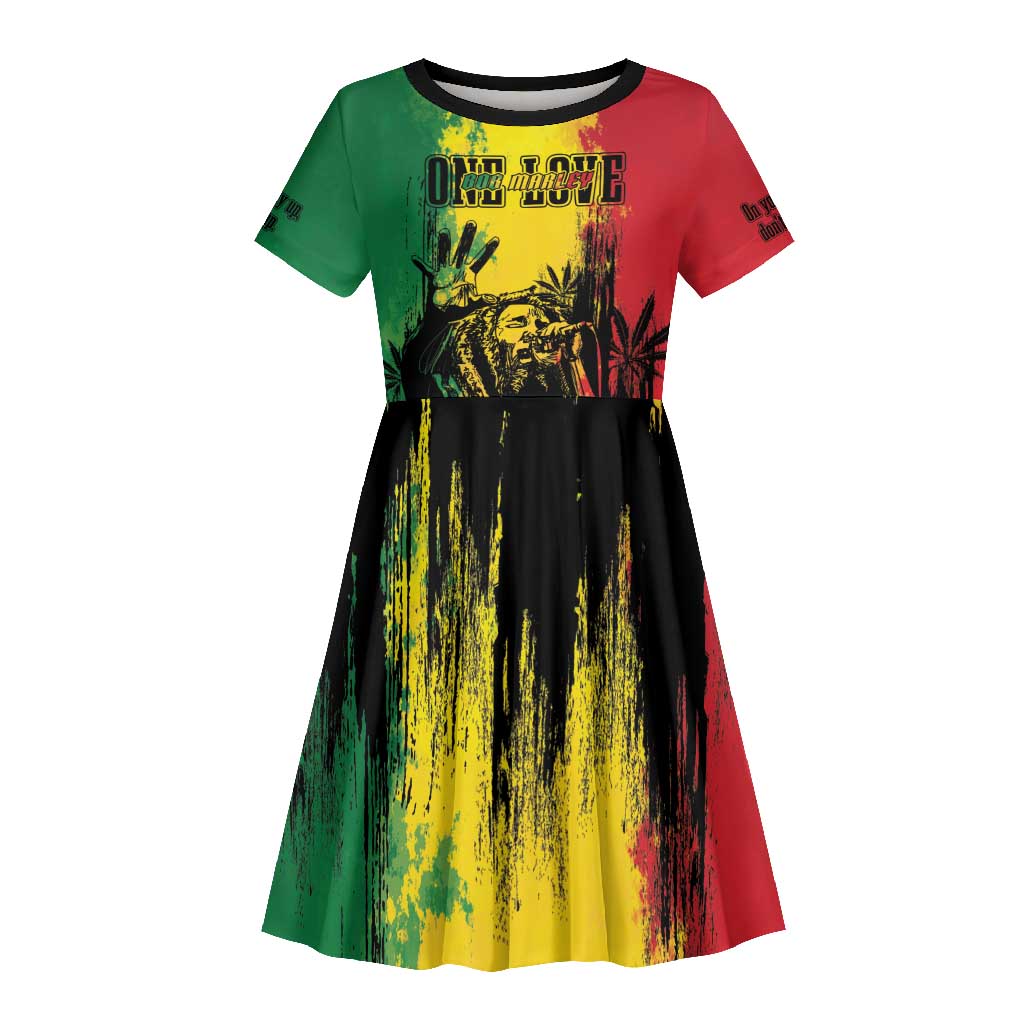Legend Bob Personalized Kid Short Sleeve Dress Reggae Grunge
