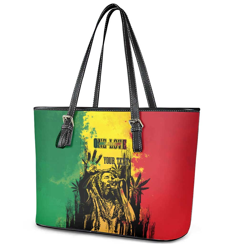 Legend Bob Personalized Leather Tote Bag Reggae Grunge