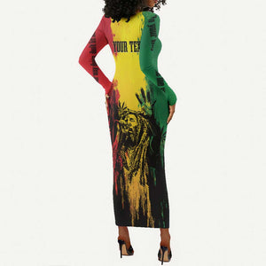 Legend Bob Personalized Long Sleeve Bodycon Dress Reggae Grunge LT7