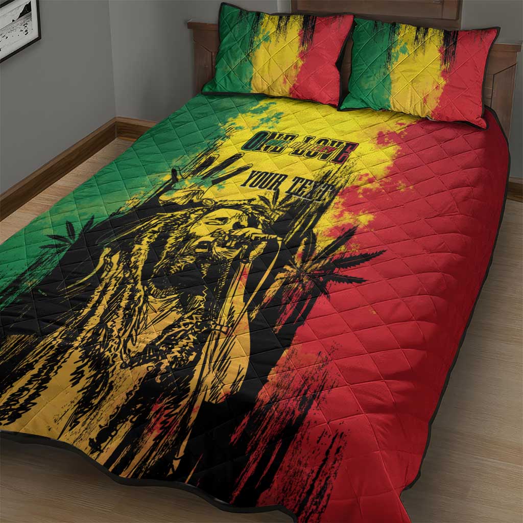 Legend Bob Personalized Quilt Bed Set Reggae Grunge