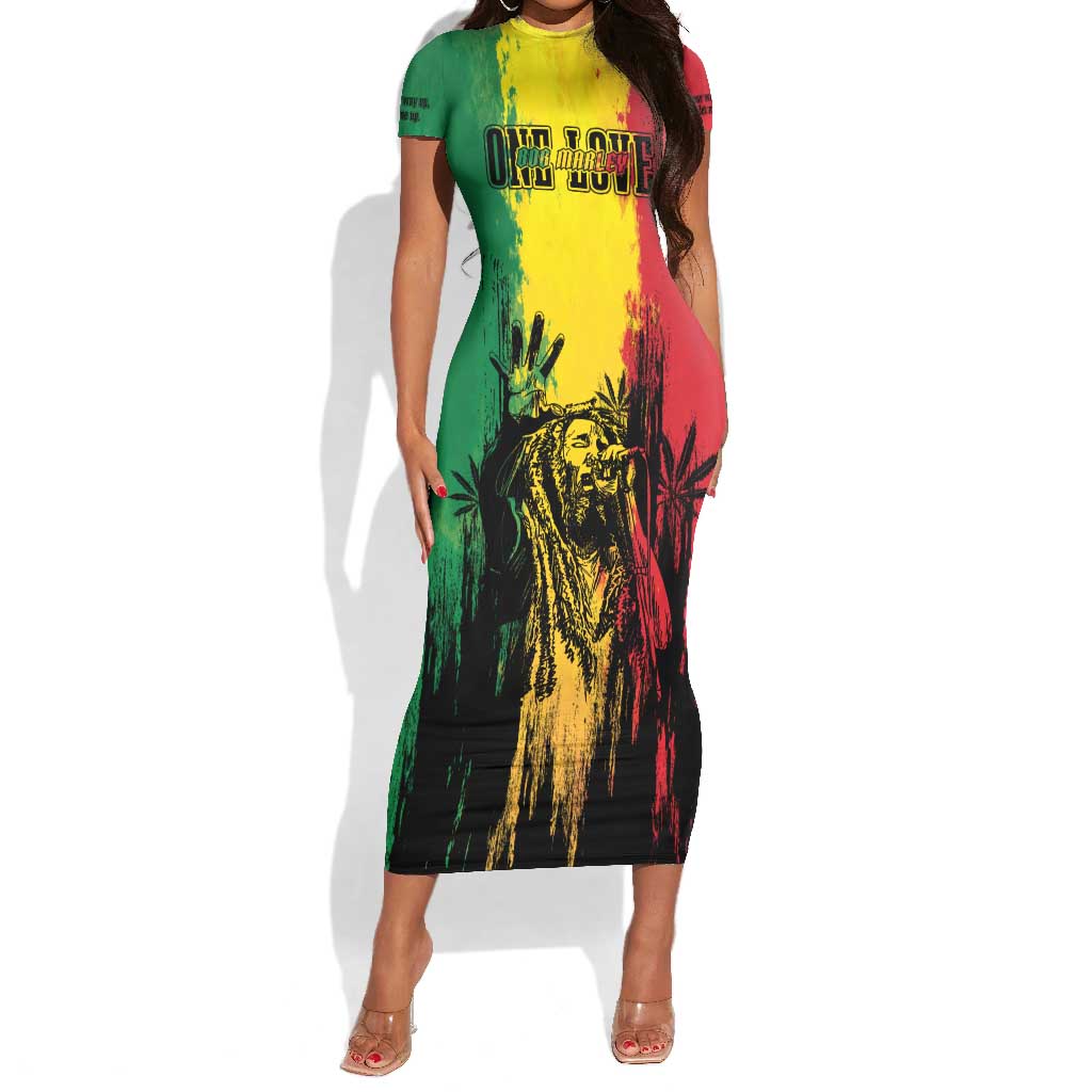 Legend Bob Personalized Short Sleeve Bodycon Dress Reggae Grunge