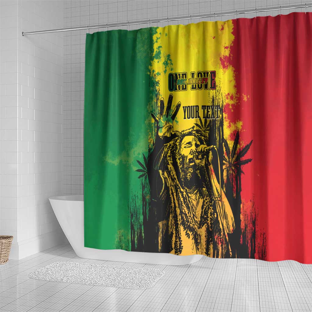 Legend Bob Personalized Shower Curtain Reggae Grunge