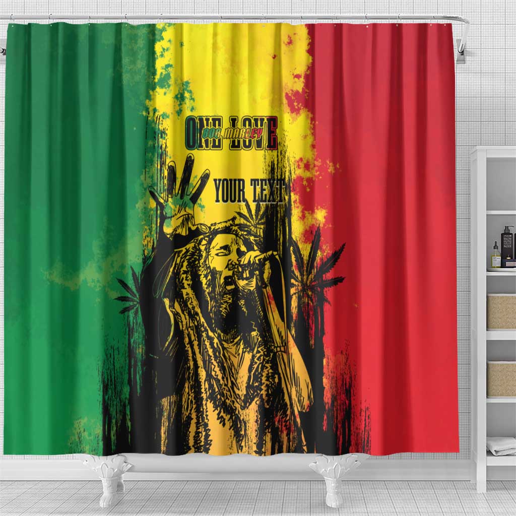Legend Bob Personalized Shower Curtain Reggae Grunge
