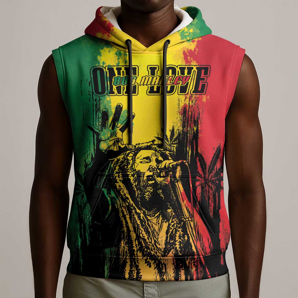 Legend Bob Personalized Sleeveless Hoodie Reggae Grunge - African Pride