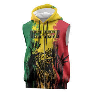 Legend Bob Personalized Sleeveless Zip Hoodie Reggae Grunge - African Pride