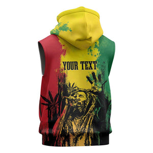 Legend Bob Personalized Sleeveless Zip Hoodie Reggae Grunge - African Pride