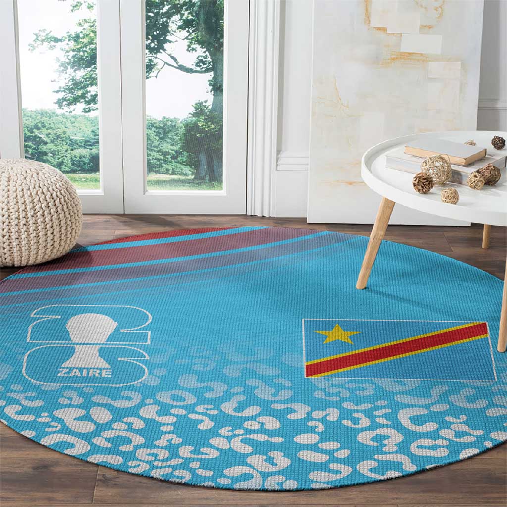 DR Congo WC2026 Guernsey Leopard Inspired Round Carpet