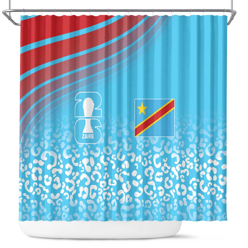 DR Congo WC2026 Guernsey Leopard Inspired Shower Curtain