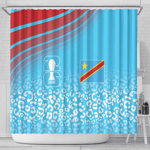 DR Congo WC2026 Guernsey Leopard Inspired Shower Curtain