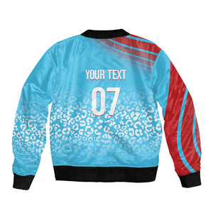 DR Congo WC2026 Custom Guernsey Leopard Inspired Sleeve Zip Bomber Jacket
