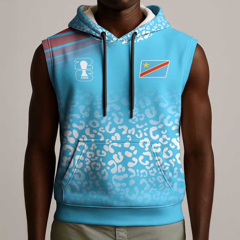 DR Congo WC2026 Custom Guernsey Leopard Inspired Sleeveless Hoodie
