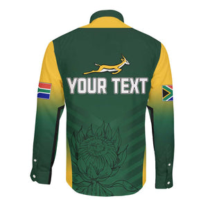 South Africa Rugby Long Sleeve Button Shirt Bokke Champions