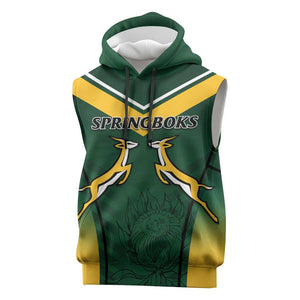 South Africa Rugby Sleeveless Hoodie Bokke Champions - African Pride