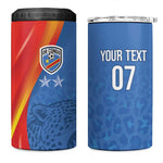 DR Congo Football 2026 Custom 4 in 1 Can Cooler Tumbler Les Leopards - Glory Upon Glory - African Pride
