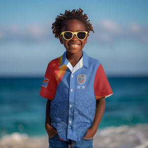 DR Congo Football 2026 Custom Kid Hawaiian Shirt Les Leopards - Glory Upon Glory LT7