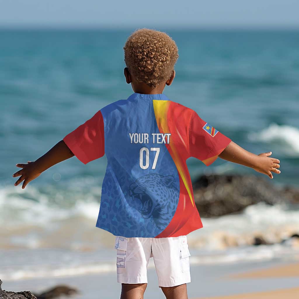DR Congo Football 2026 Custom Kid Hawaiian Shirt Les Leopards - Glory Upon Glory LT7